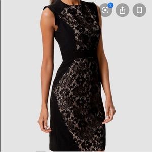 Adrianna Papell black lace sheath dress